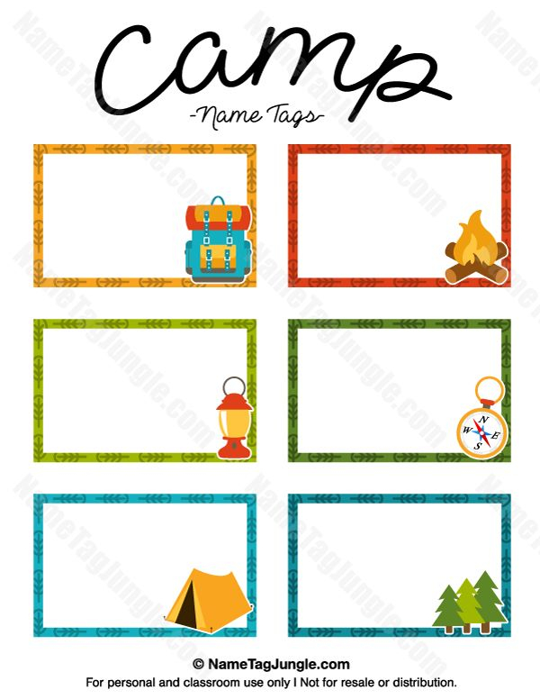 Printable Camp Name Tags Camping Theme Classroom Camping Classroom 