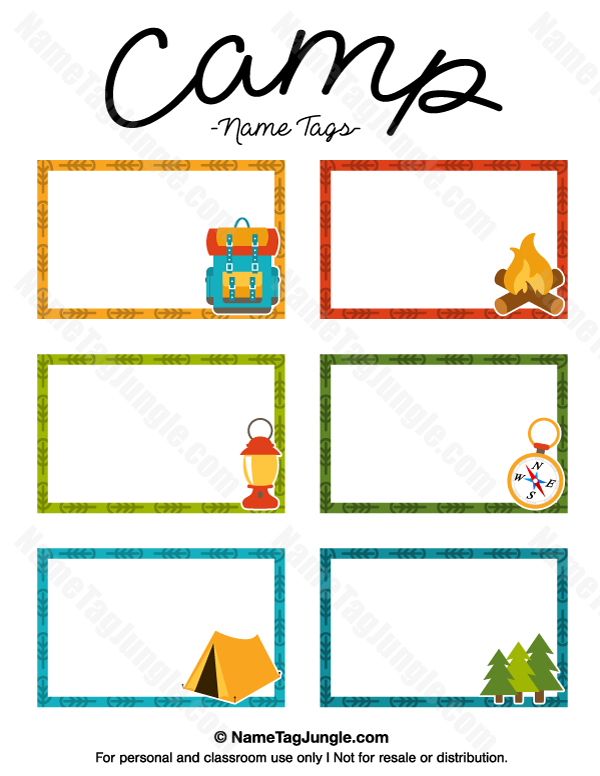 Printable Camp Name Tags Camping Theme Classroom Camping Classroom