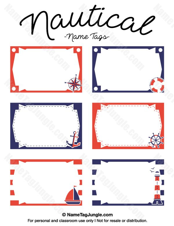 Printable Nautical Name Tags Nautical Names Name Tag Templates