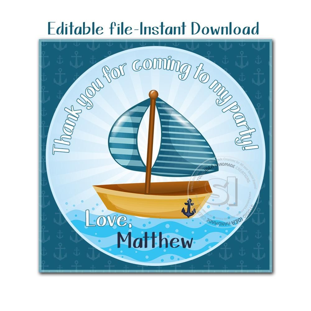 EDITABLE INSTANT DOWNLOAD Printable Personalized Nautical Theme 