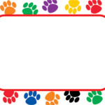 Colorful Paw Prints Name Tags Labels The Learning Post Toys