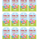 Peppa Pig Thank You Tags Peppa Pig Birthday Favor Tags Peppa Pig