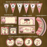 Free Printable Brown And Pink Birthday Decprations Google Search