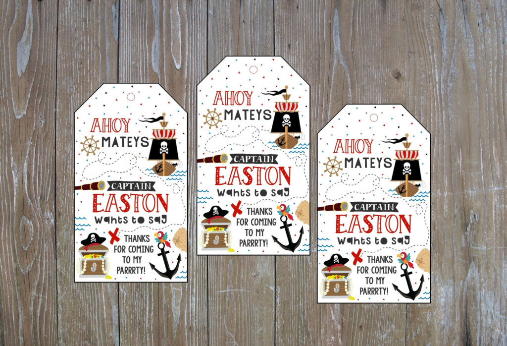 EDITABLE Pirate Thank You Tags Pirate Party Favors Pirate Etsy 