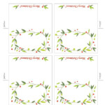 Place Cards Free Place Card Template Christmas Card Templates Free