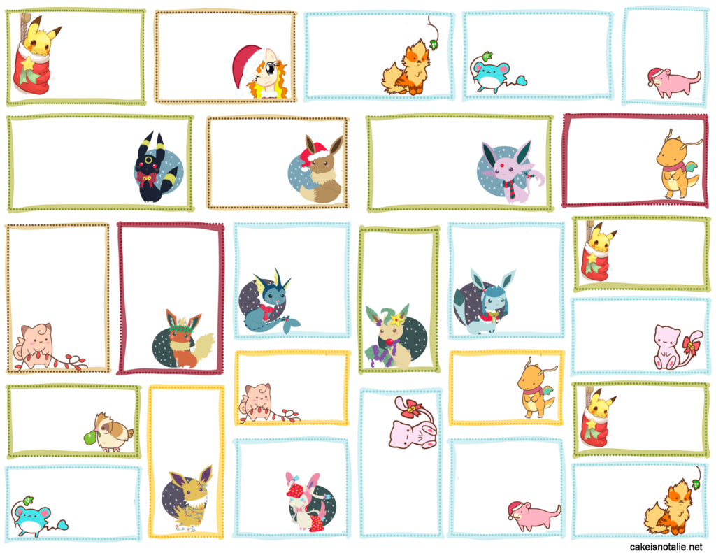 Printable Pokemon Holiday Gift Tags The Cake Is Not A Lie