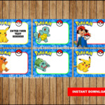 Pokemon Book Labels Printable Pokemon Party Tags Cards Pokemon Back