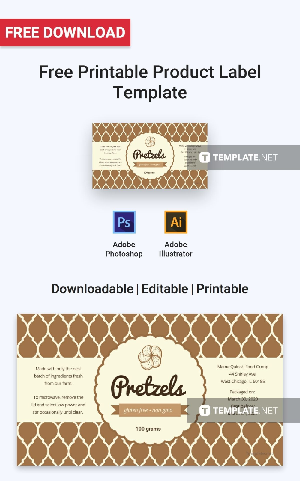 Free Printable Product Label Label Templates Designs With Food Product