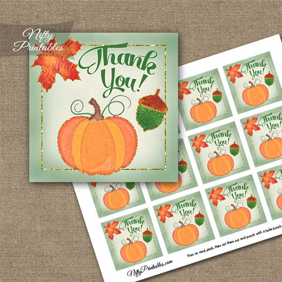 Autumn Pumpkin Thank You Favor Tags Nifty Printables Favor Tags 