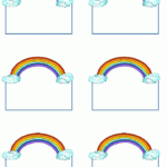 Templates Rainbow Cartoon Preschool Name Tags Tag Templates
