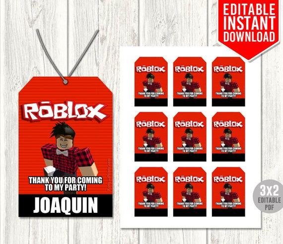 Roblox Thank You Tags Roblox Favor Tags Roblox Party Favors