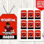 Roblox Thank You Tags Roblox Favor Tags Roblox Party Favors Etsy