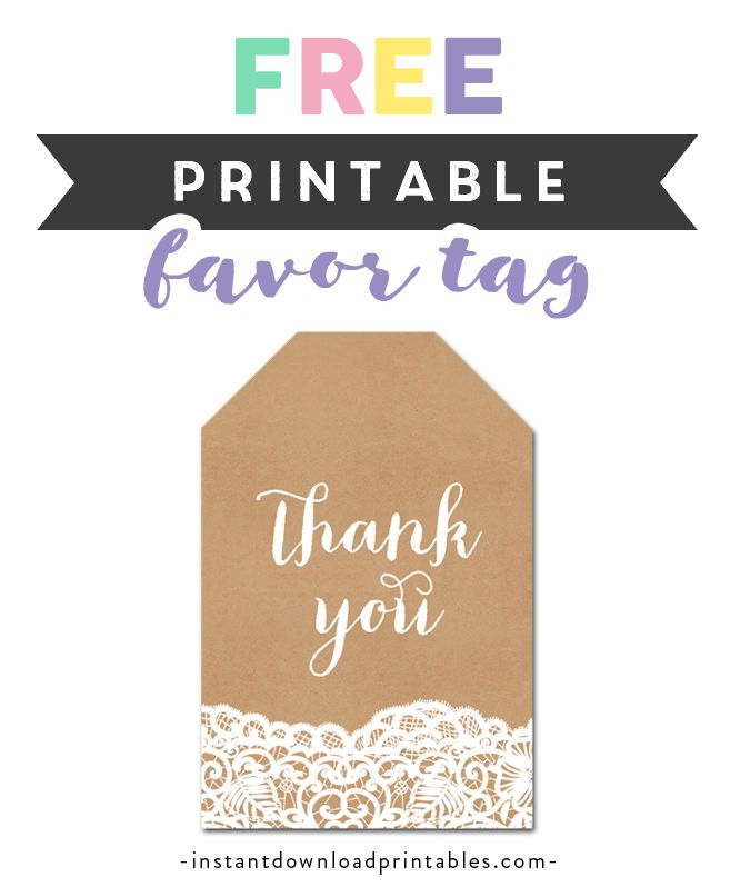 Free Printable Thank You Tags Rustic Country Kraft Lace Favor Tags 