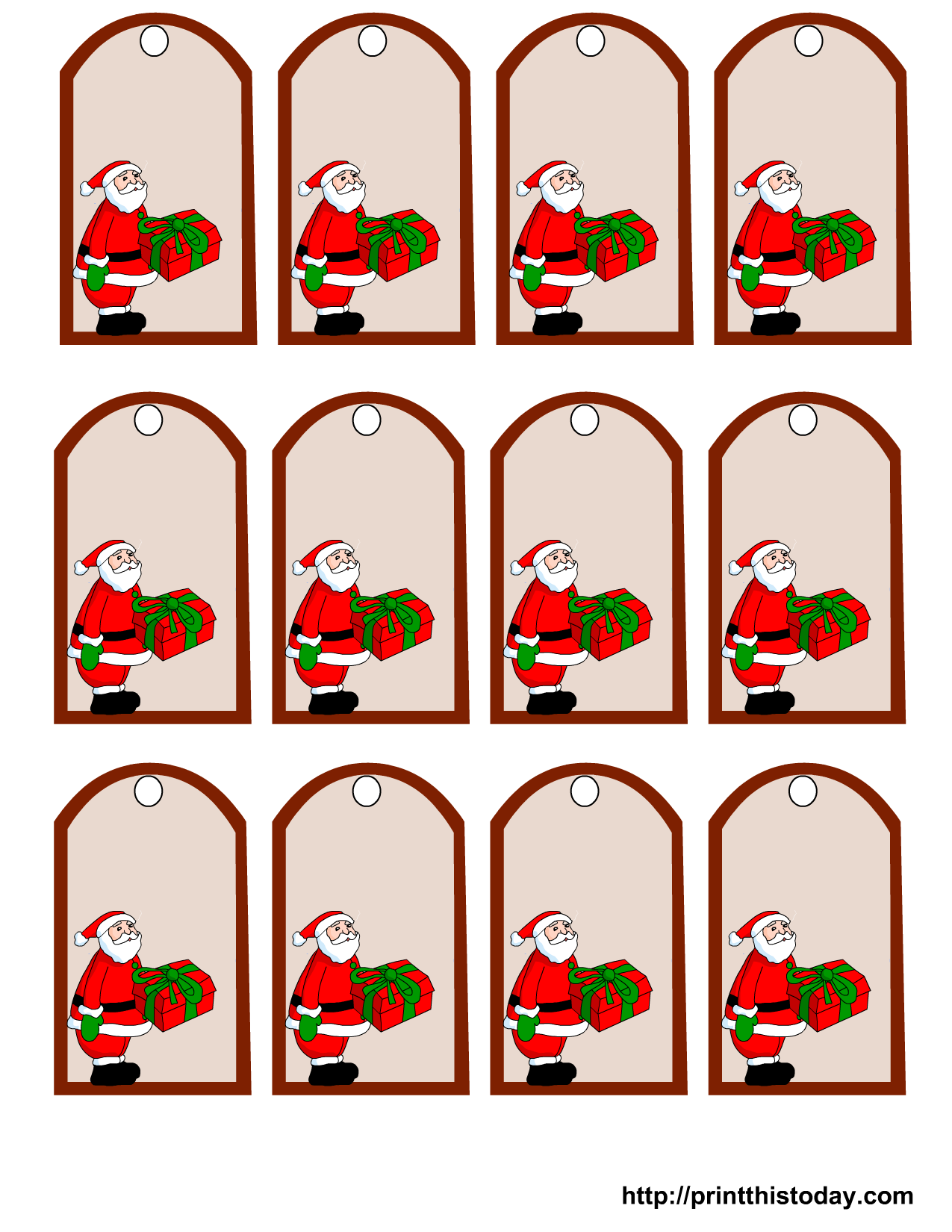 Printable Santa Claus Christmas Gift Tags Print This Today