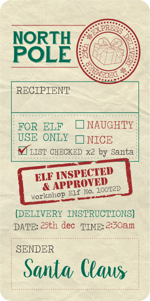 Christmas Tag Santa Label Special Delivery Printable Free 