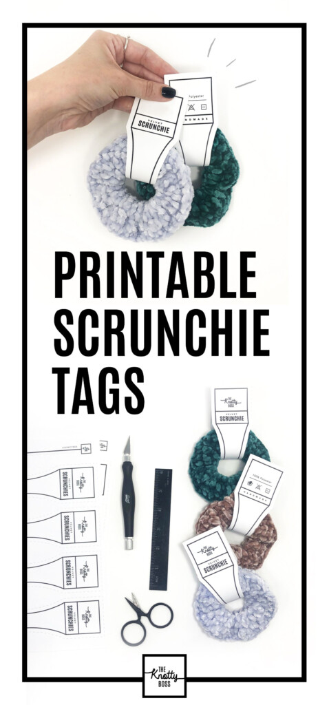 PRINTABLE Scrunchie Tags Downloadable PDF Bold Style Scrunchie 