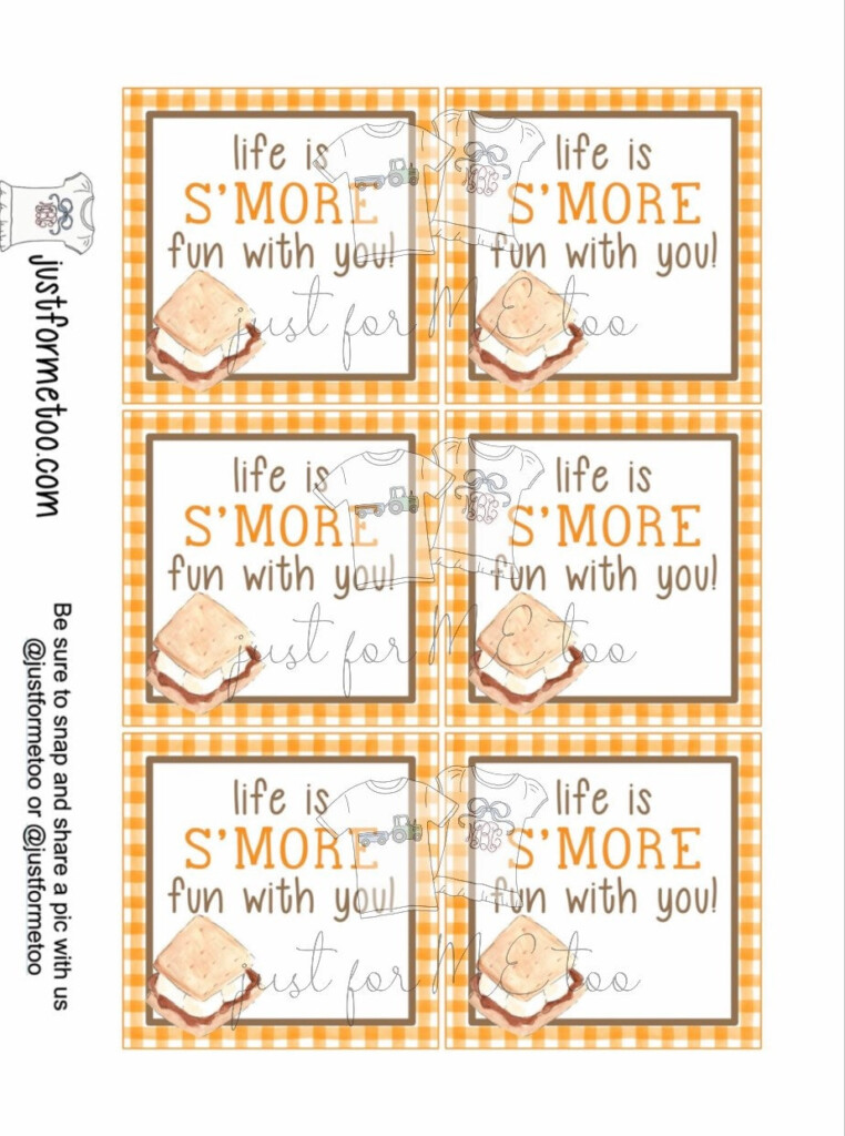 Smores Printable Tags Instant Download Life Is S More Fun With You 