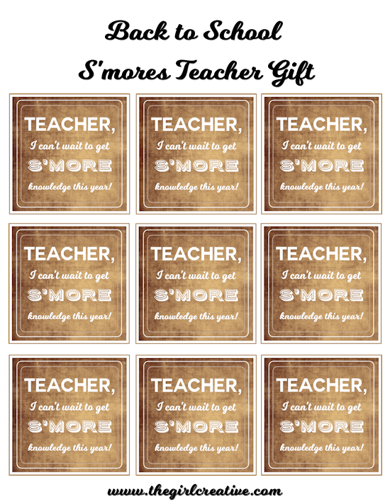 S mores Back To School Teacher Gift The Girl Who Ate Everything