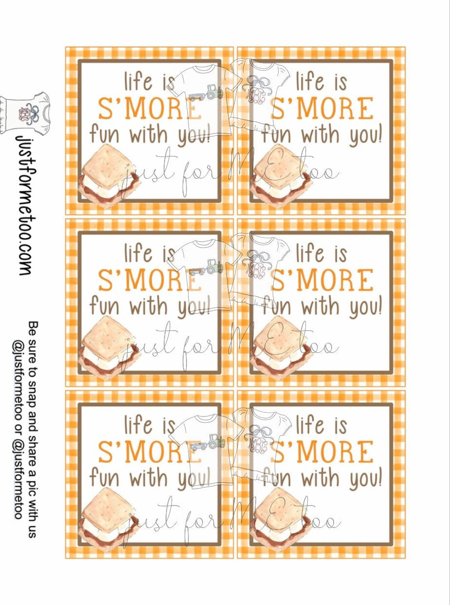 Free Printable Smores Tags