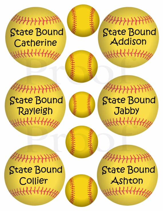 3 Inch Printable SOFTBALL Tags Or Labels I ll Add Your