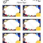 Free Printable Solar System Name Tags The Template Can Also Be Used