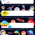 Space Desk Name Labels Editable Space Theme Classroom Space