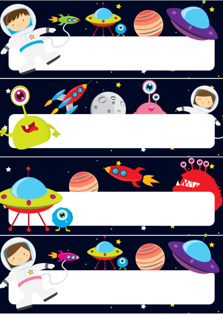 Space Desk Name Labels Editable Space Theme Classroom Space 