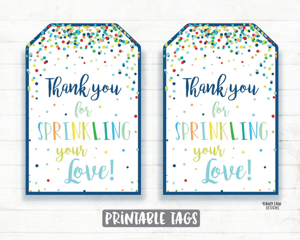 Baby Sprinkle Thank You Tags Boy Baby Sprinkle Favor Tags Etsy In