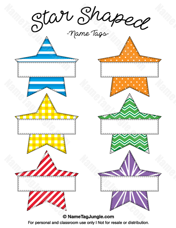 Free Printable Star shaped Name Tags The Template Can Also Be Used For 