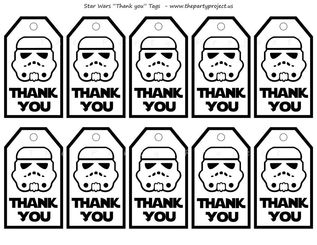 THE PARTY PROJECT Star Wars Thank You Tags Party Printables 