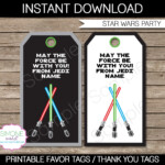 Star Wars Party Favor Tags Thank You Tags Birthday Party