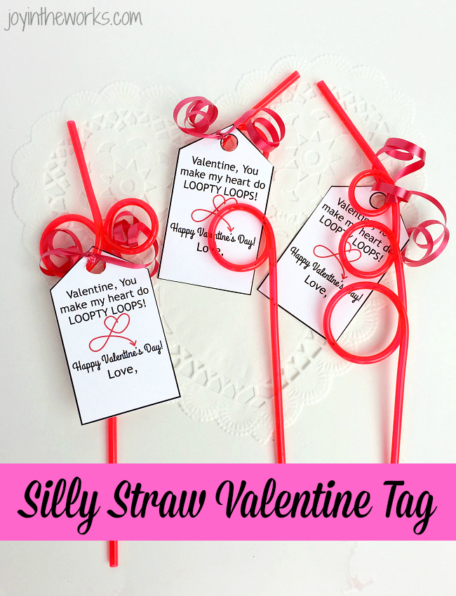 Free Printable Silly Straw Valentine Tag Joy In The Works