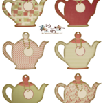 Country Tea Pot Tags Tea Crafts Handmade Gift Tags Tea Pots