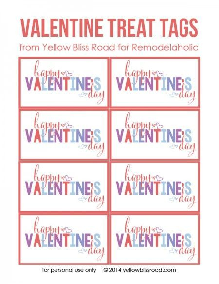Colorful Printable Valentine s Treat Tags Colorful printable Tags 