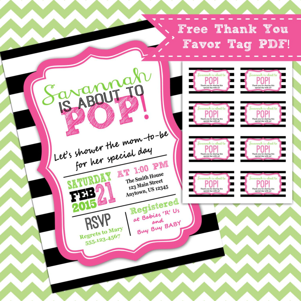 FREE Printable Thank You Favor Tag File About To Pop Baby Shower 