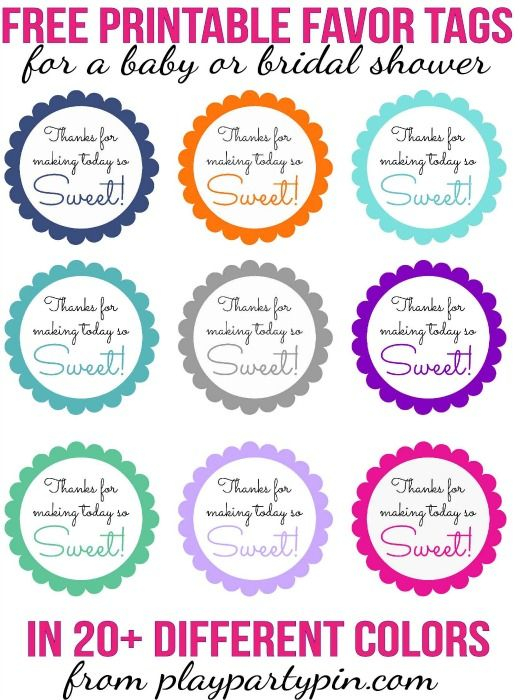 Free Printable Baby Shower Favor Tags In 20 Colors Cheap Baby Shower