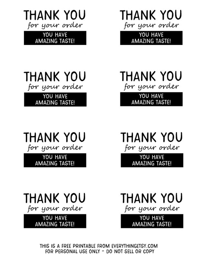 Free Printable Thank You For Your Business Tag Etsy Business