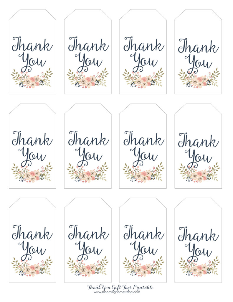 Thank You Gift Tags Blooming Homestead Printable Tags Template 