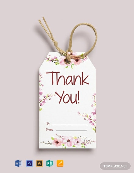 FREE Thank You Gift Tag Template Word DOC PSD Apple MAC Pages 
