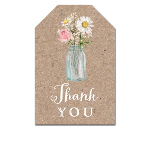 Free Printable Thank You Tags Mason Jar Flowers Rustic Favor Tags 