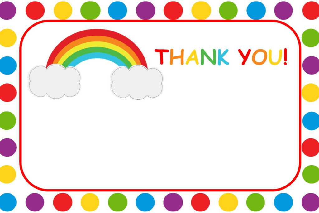 Rainbow Thank You Card Printable Decoraciones Para Carpetas 