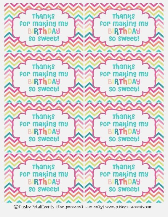 Birthday Thank You Labels Printable Stickers Free Printables Splend
