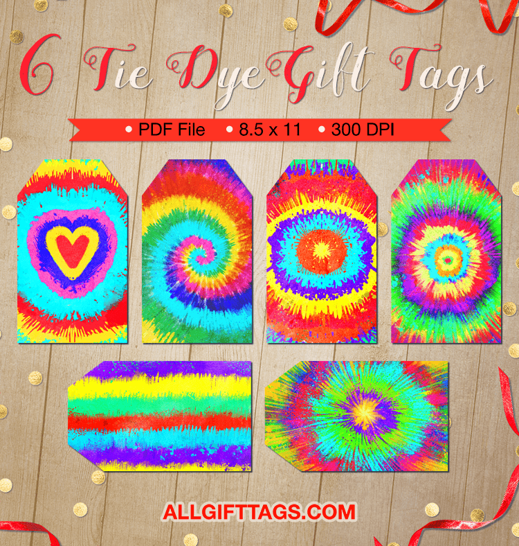Printable Tie Dye Gift Tags Get Them In PDF Format At Http