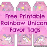 Free Printable Rainbow Unicorn Favor Tags Unicorn Birthday