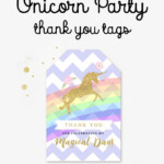 Free Unicorn Purple Thank You Tags Instant Download Printable