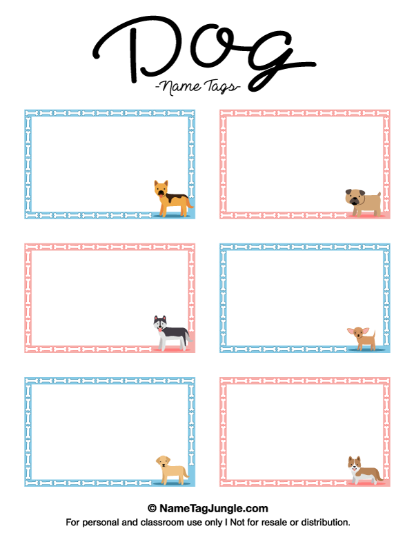 Free Printable Dog Name Tags The Template Can Also Be Used For 