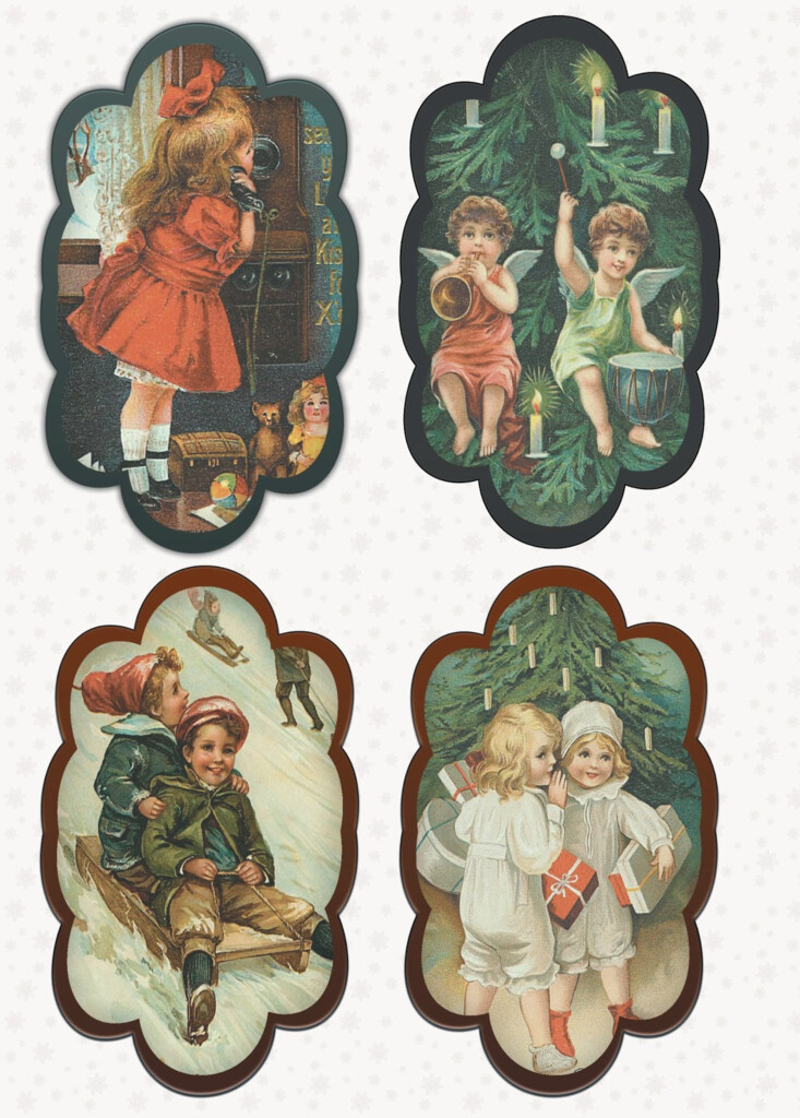 Digital Printables Free Vintage Christmas Gift Tags Victorian Kids And 