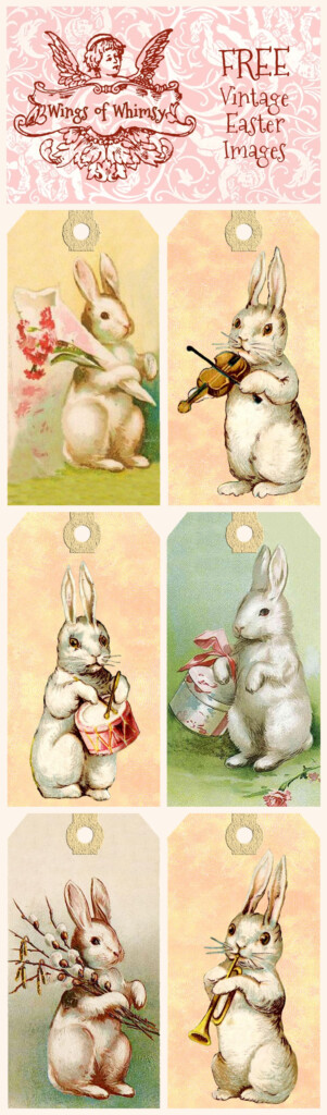 Vintage Easter Bunny Tags Free Printables Vintage Easter Easter 