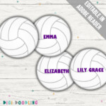 Volleyball Tag Printable Volleyball Name Tags Bag Tags Etsy