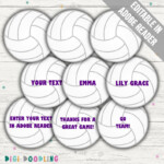 Volleyball Tag Printable Volleyball Name Tags Bag Tags Etsy